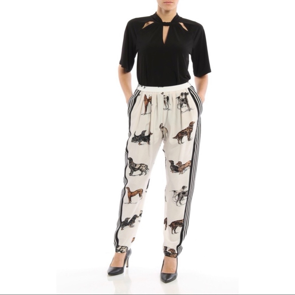 Stella McCartney silk dog print pants